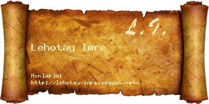 Lehotay Imre névjegykártya