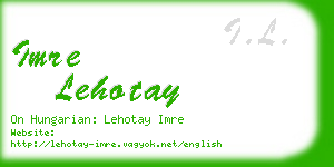 imre lehotay business card